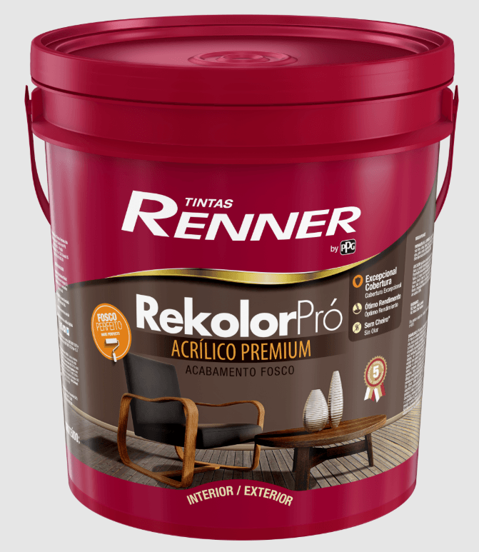 Tinta Renner Acríico Fosco Rekolor Pró 18 Litros Branco